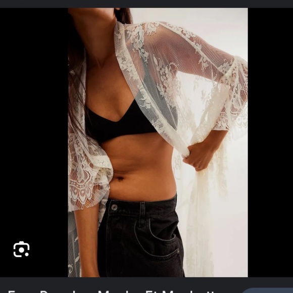 FP x Muche et Muchette Tiered Lace Kimono White Ivory O/S One Size Gypsy Boho - Picture 3 of 15